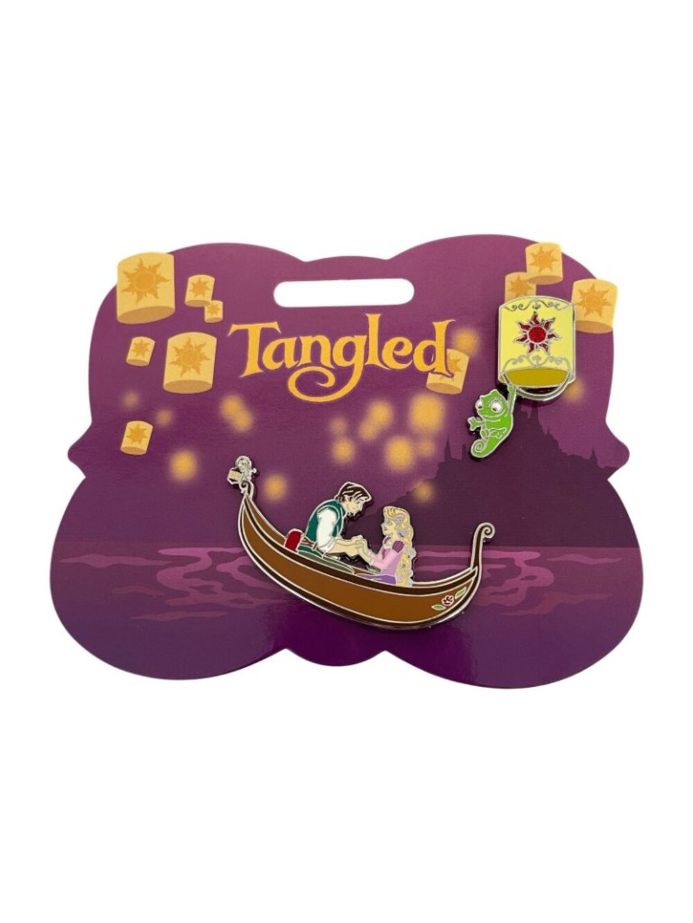 Disney Store Tangled Rapunzel Flynn Rider Pascal 2 Pin Set - Picture 9 of 9